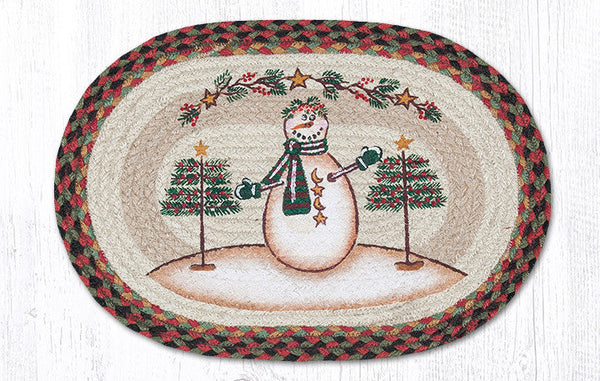 PM-OP-81 Moon & Star Snowman Oval Placemat 13"x19"
