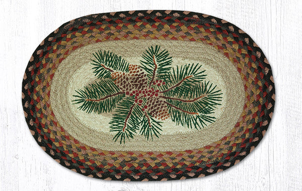 PM-OP-83 Pinecone Red Berry Oval Placemat 13"x19"