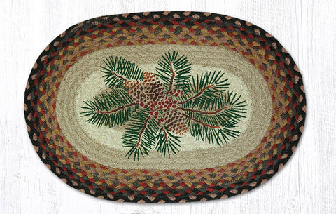 PM-OP-83 Pinecone Red Berry Oval Placemat 13"x19"