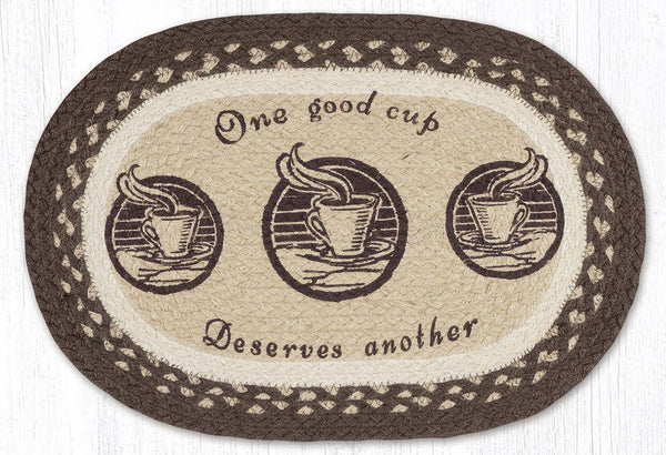 PM-OP-133 One Good Cup Oval Placemat 13"x19"