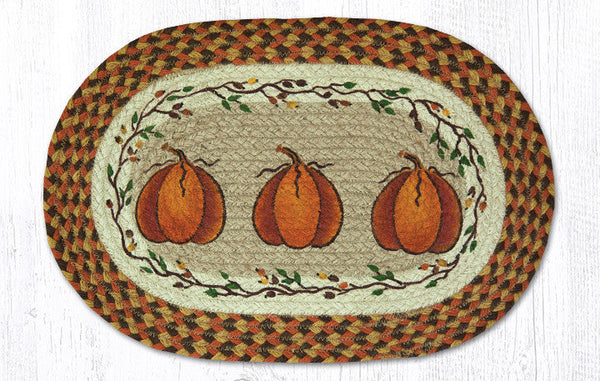 PM-OP-222 Harvest Pumpkin Oval Placemat 13"x19"