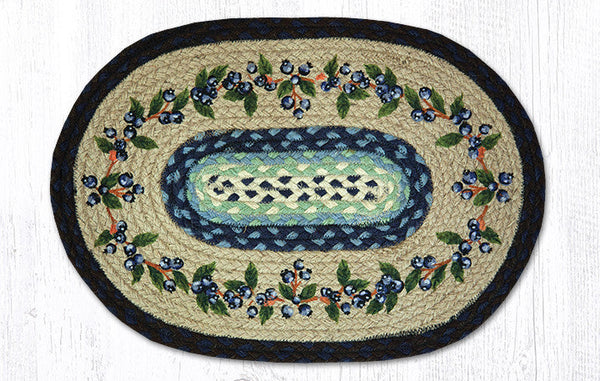 PM-OP-312 Blueberry Vine Oval Placemat 13"x19"