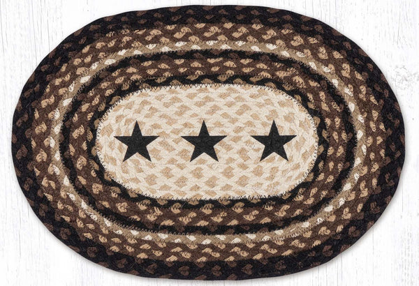 PM-OP-313 Black Stars Oval Placemat 13"x19"