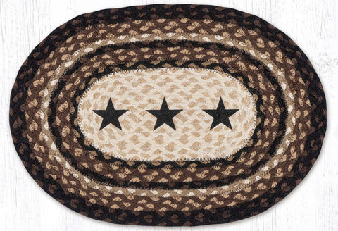 PM-OP-313 Black Stars Oval Placemat 13"x19"