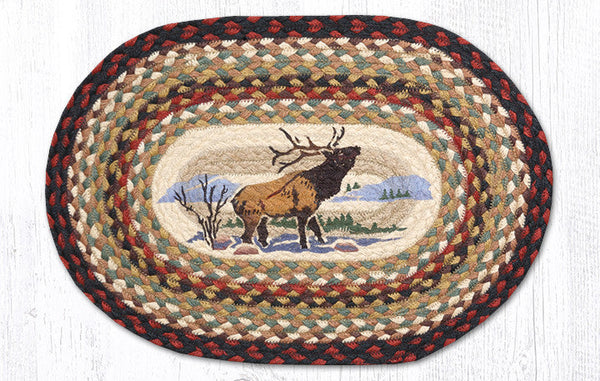 PM-OP-319 Winter Elk Oval Placemat 13"x19"