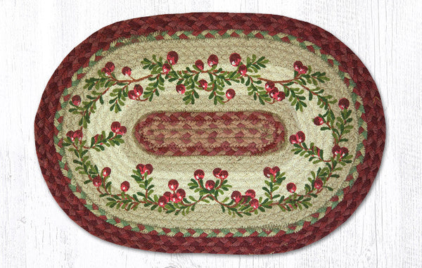 PM-OP-390 Cranberries Oval Placemat 13"x19"
