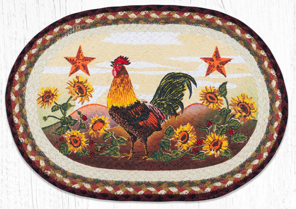 PM-OP-391 Morning Rooster Oval Placemat 13"x19"