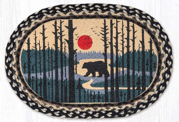 PM-OP-430 Bear Scene Oval Placemat 13"x19"
