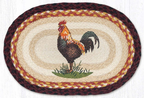 PM-OP-471 Rustic Rooster Oval Placemat 13"x19"