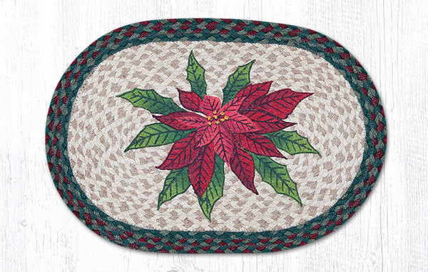 PM-OP-508 Poinsettia Oval Placemat 13"x19"