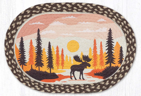 PM-OP-518 Moose Crossing Oval Placemat 13"x19"