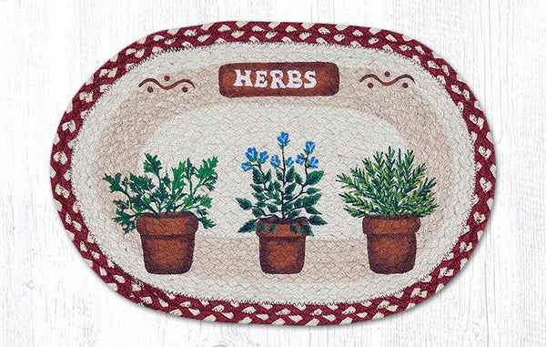 PM-OP-524 Herbs Oval Placemat 13"x19"
