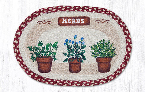 PM-OP-524 Herbs Oval Placemat 13"x19"