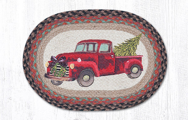 PM-OP-530 Christmas Truck Oval Placemat 13"x19"