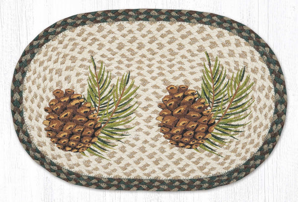 PM-OP-577 Graphic Pinecone Oval Placemat 13"x19"