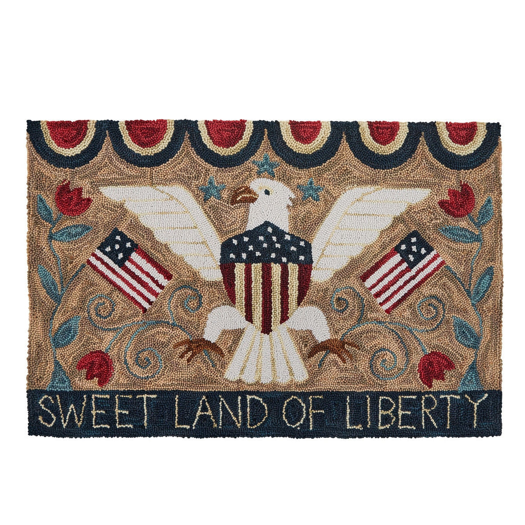 Sweet Land of Liberty Hooked Rug 2x3 – Primitive Americana - Allyson’s ...