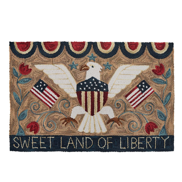 Sweet Land of Liberty Hooked Rug 2x3 – Primitive Americana