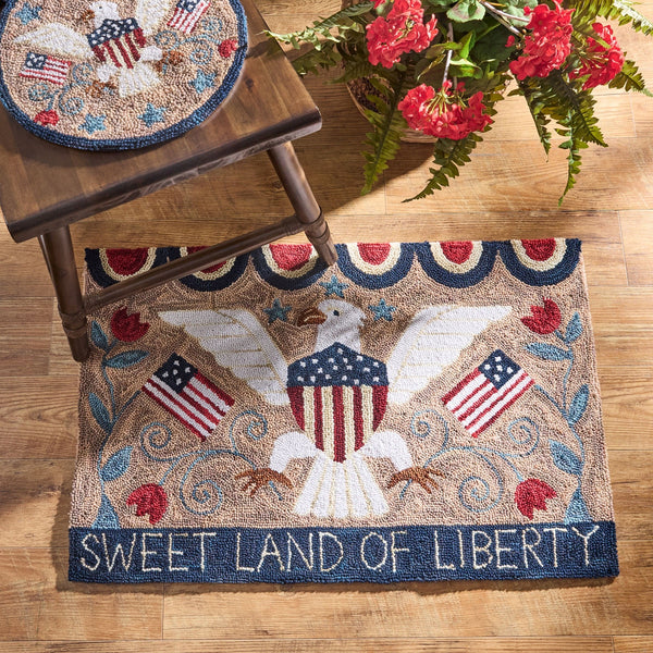 Sweet Land of Liberty Hooked Rug 2x3 – Primitive Americana