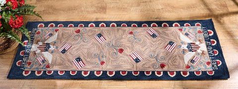 Sweet Land of Liberty Hooked Rug Runner 2x6 – Primitive Americana