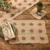 Set of four Granny Square 13x19 crochet placemats in cream with muted rose and sage green floral squares