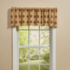 Granny Square 60x14 floral valance in warm tan with muted rose and green motifs for country cottage windows