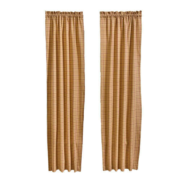 Persimmon Lined Curtain Panels 84" | Primitive Country Window Panels