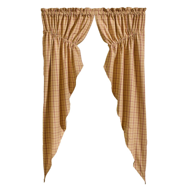 Persimmon Primitive Lined Gathered Swags 72" x 63"