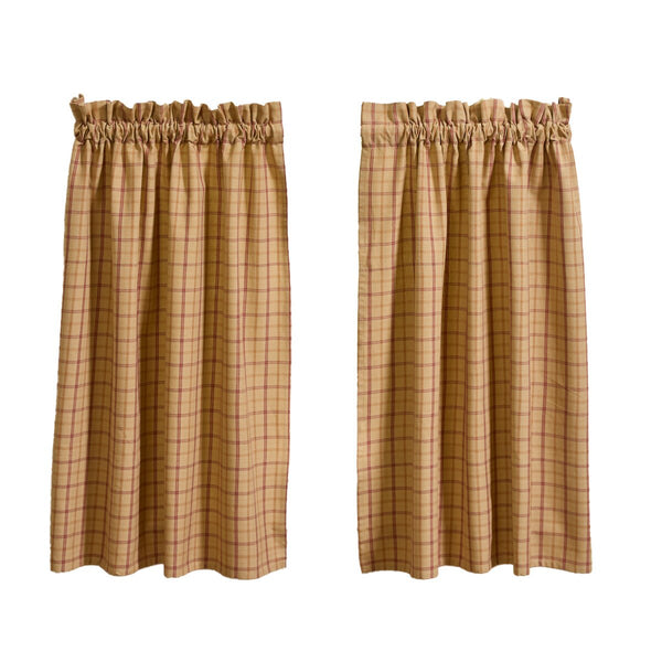 Persimmon Tier Curtains 72" x 36" | Primitive Country Kitchen Tier Set
