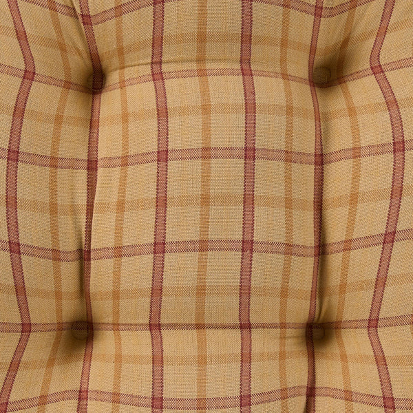 Persimmon Plaid Chair Pad - Primitive Country Dining Chair Cushion
