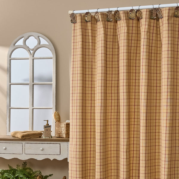 Persimmon Shower Curtain 72" x 72" | Primitive Country Bathroom Curtain