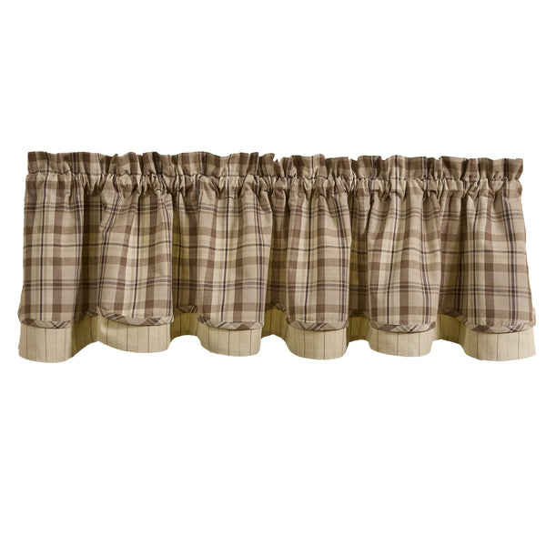 Plains Plaid Lined Layered Valance 16" L