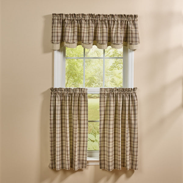 Plains Plaid Lined Layered Valance 16" L