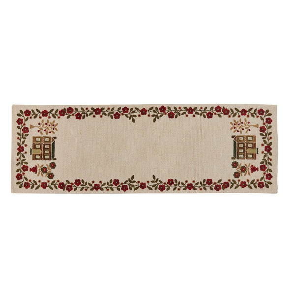 Cotswold Hooked Rug Runner 2x6 – Primitive Floral Border