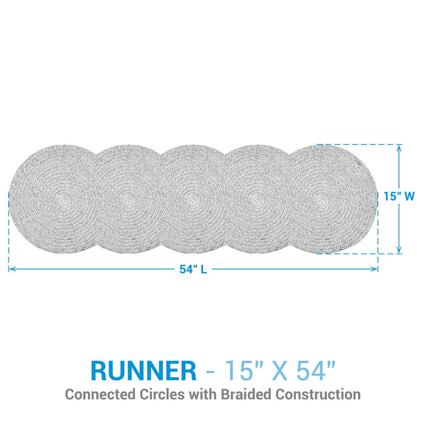 Cooper Braided Table Runner 54" L | Primitive Farmhouse Table Decor