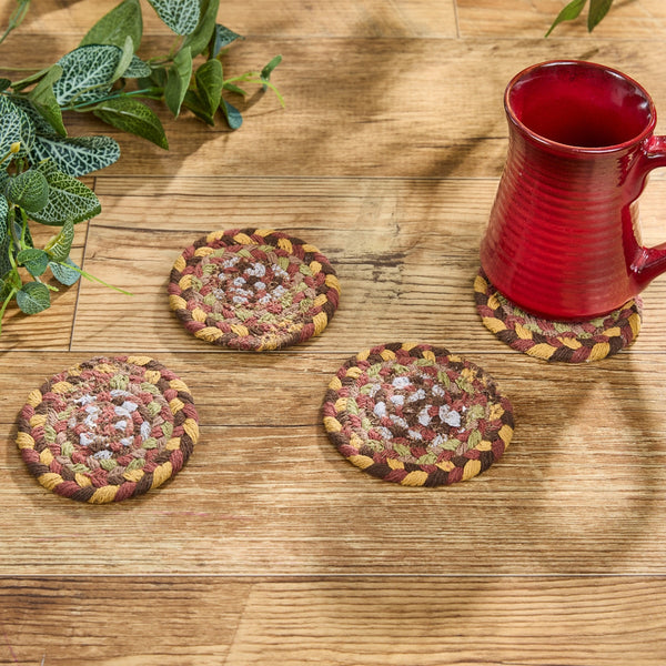 Cooper Braided Coasters – Set of 4 – Primitive Jute Drink Coasters