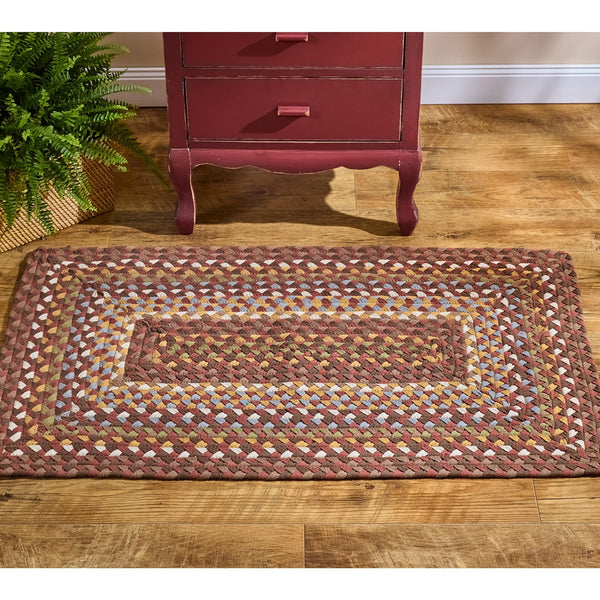 Cooper Braided Rectangle Rug 27x45 | Primitive Country Accent Rug