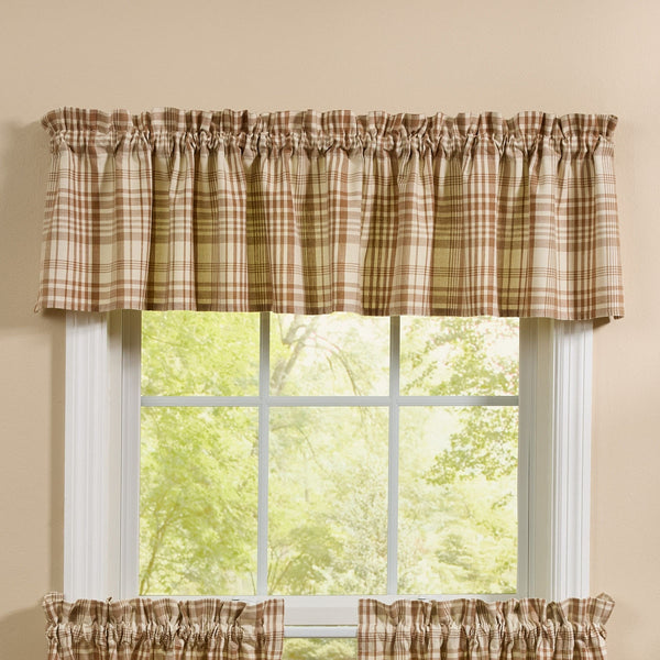 Currant Valance 72x14 Primitive Plaid Window Valance