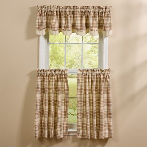 CURRANT LINED LAYERED VALANCE 72"X16"