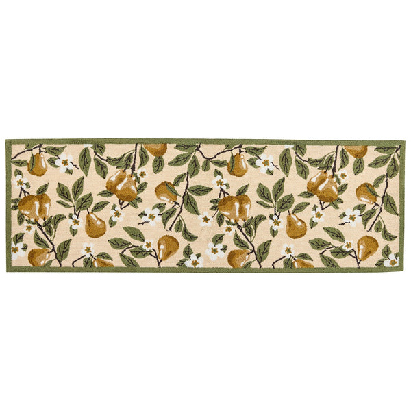 Golden Pear Hooked Runner 24" x 72" – Primitive Fruit Kitchen Rug