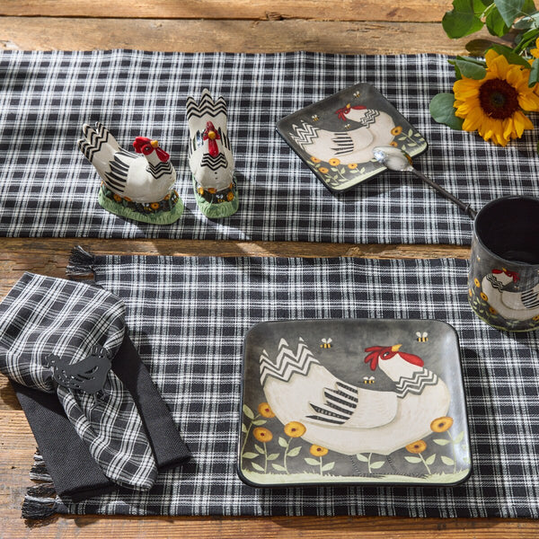 STAFFORD PLACEMAT - BLACK/CREAM (set of 4)
