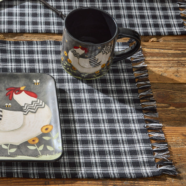 STAFFORD PLACEMAT - BLACK/CREAM (set of 4)