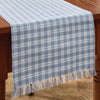 stafford dusk blue plaid table runner 36 inch primitive farmhouse decor