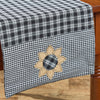STAFFORD SUNFLOWER TABLE RUNNER 13" X 54" - BLACK/CREAM