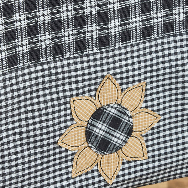 STAFFORD SUNFLOWER TABLE RUNNER 13" X 54" - BLACK/CREAM