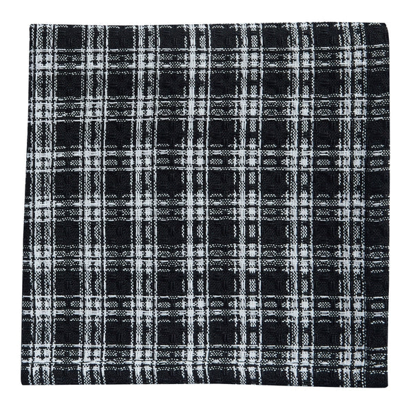 STAFFORD DISHCLOTH - BLACK/CREAM (set of 4)
