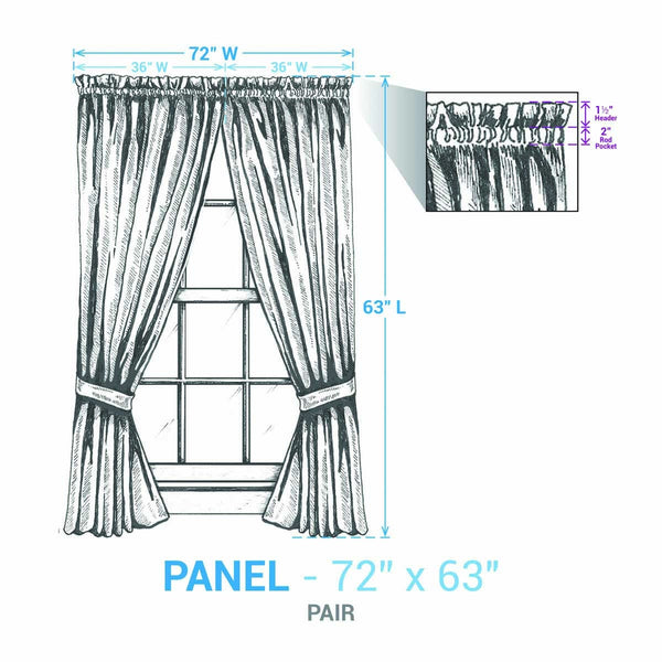 Stafford Panel 63" L - Ivy Green Set of 2 Curtain Panels | 72"W x 63"L