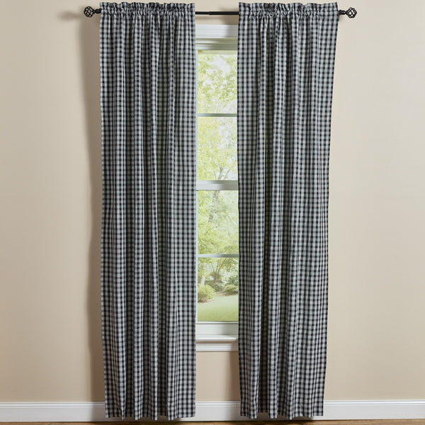 STAFFORD LINED PANELS 72" X 84" PR. - BLACK/CREAM