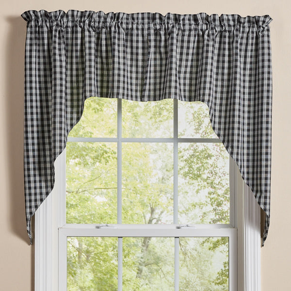STAFFORD SWAGS 72" X 36" PR. - BLACK/CREAM