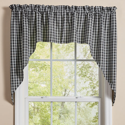 STAFFORD SWAGS 72" X 36" PR. - BLACK/CREAM