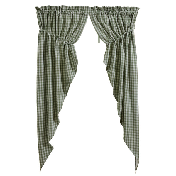 Stafford Lined Gathered Swag 63" L - Ivy Green Plaid